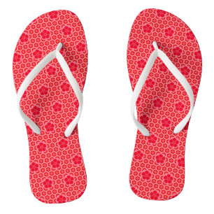 Chanclas Patrón floral rosado rojo