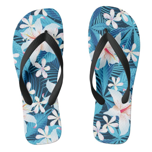 Chanclas Patrón floral tropical Hibiscus (Plantilla)
