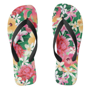 Chanclas Patrón floral tropical Hibiscus 2