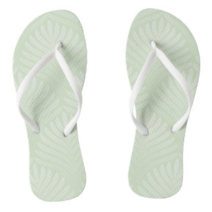 Chanclas Patrón follaje clásico en blanco y verde