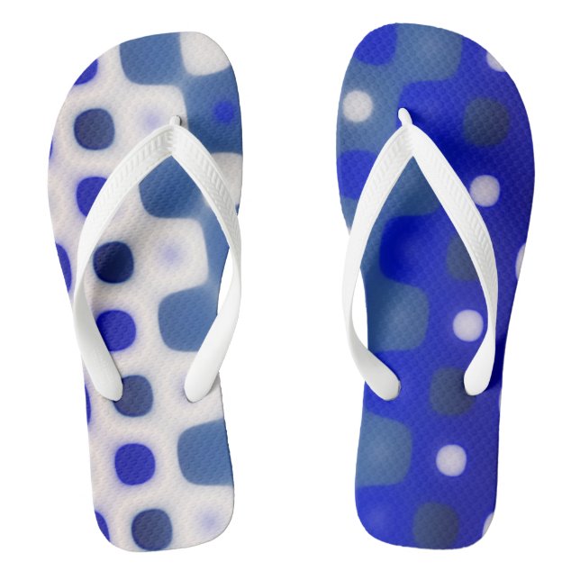 Chanclas Patrón geométrico azul y blanco (Plantilla)