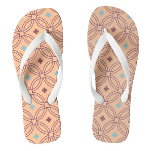 Chanclas Patrón geométrico de interbloqueo rosa y azul retr