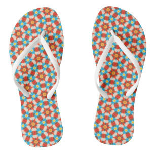 Chanclas Patrón geométrico exclusivo de colores retro 3D