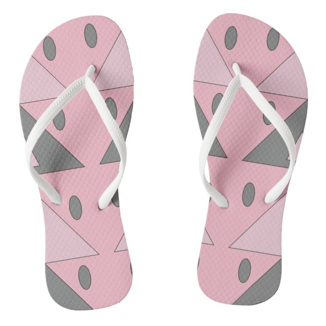 Chanclas Patrón geométrico ligero gris rosa suave Funny (Plantilla)