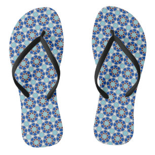 Chanclas Patrón geométrico marroquí azul oriental