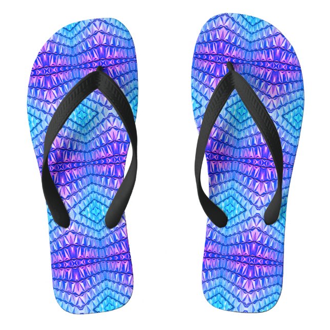 Chanclas Patrón geométrico púrpura y azul (Plantilla)
