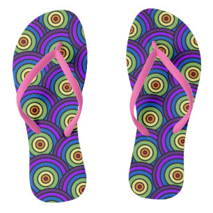 Chanclas Patrón geométrico Retro 70's Disco Rainbow