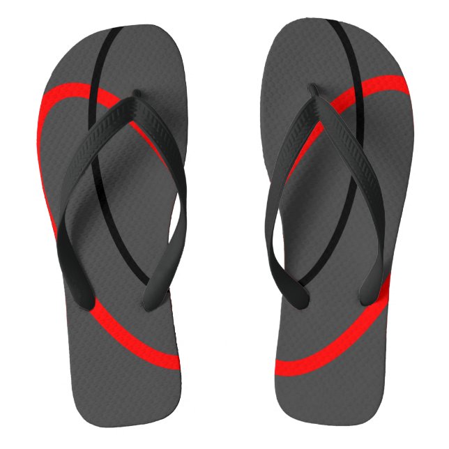 Chanclas Patrón Geométrico Rojo y Negro Moderno (Plantilla)