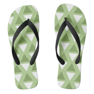 Chanclas Patrón geométrico simple pastel verde