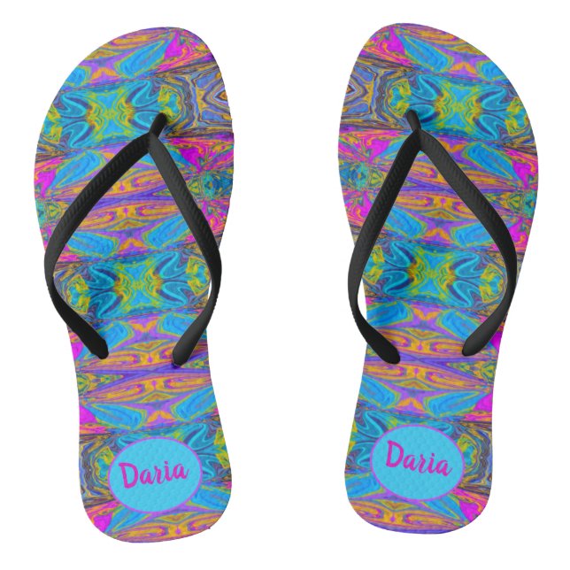 Chanclas Patrón geométrico trippy personalizado (Plantilla)