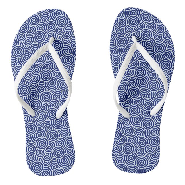 Chanclas Patrón giratorio japonés - azul marino y blanco (Plantilla)