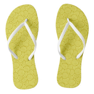 Chanclas Patrón giratorio japonés - mostaza y amarillo clar