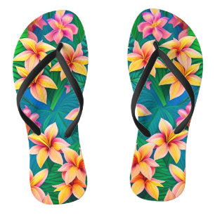 Chanclas Patrón hawaiano de flores tropicales