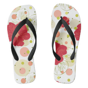 Chanclas Patrón Hibiscus dibujado a mano