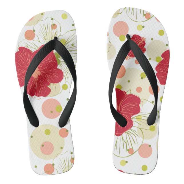 Chanclas Patrón Hibiscus dibujado a mano (Plantilla)