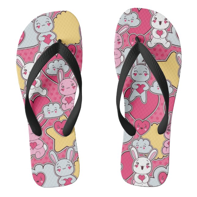 Chanclas Patrón infantil Kawaii con Doodles cortos (Plantilla)