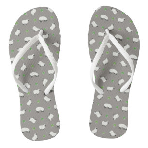 Chanclas Patrón irlandés de Shamrock y ovejas