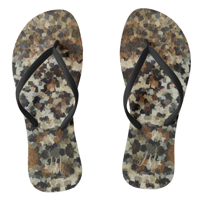 Chanclas Patrón marrón otoñal Leopardo monogramado (Plantilla)