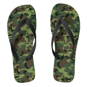 Chanclas Patrón marrón verde de camuflaje
