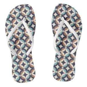 Chanclas Patrón marrón y Verde azulado moderno de mediado
