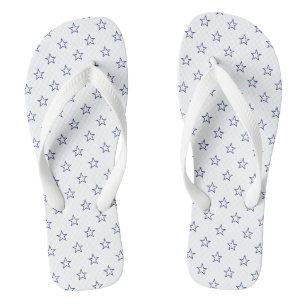 Chanclas Patrón moderno de estrellas azul marino blanco lin