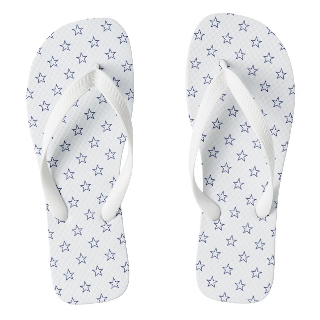 Chanclas Patrón moderno de estrellas azul marino blanco lin (Plantilla)
