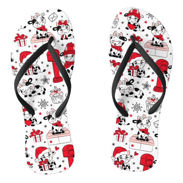 Chanclas Patrón moderno de la granja de vacas vacacionales  (Plantilla)