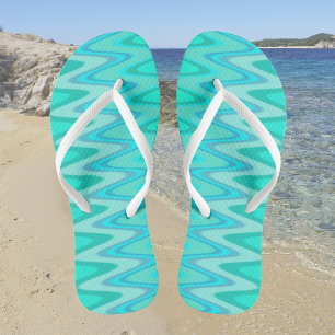 Chanclas Patrón moderno de zigzag - ondas en turquesa