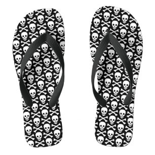 Chanclas Patrón moderno en blanco y negro