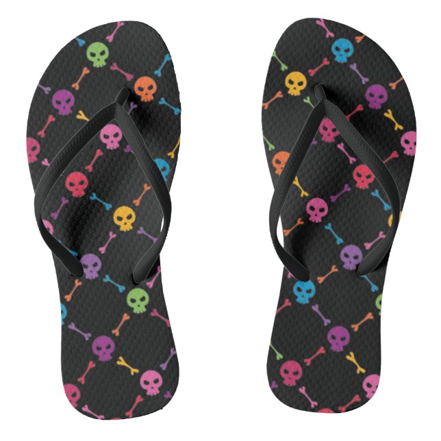 Chanclas Patrón multicolor con cráneo (Plantilla)