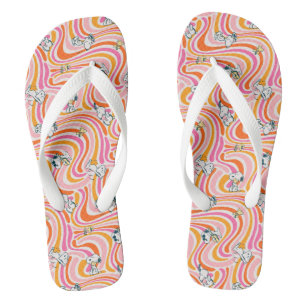 Chanclas Patrón Naranja de vibraciones de Snoopy & Woodstoc