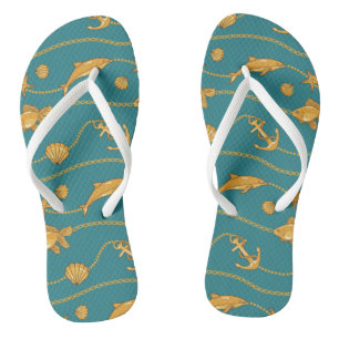 Chanclas Patrón náutico dorado