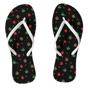 Chanclas Patrón negro de adornos navideños únicos
