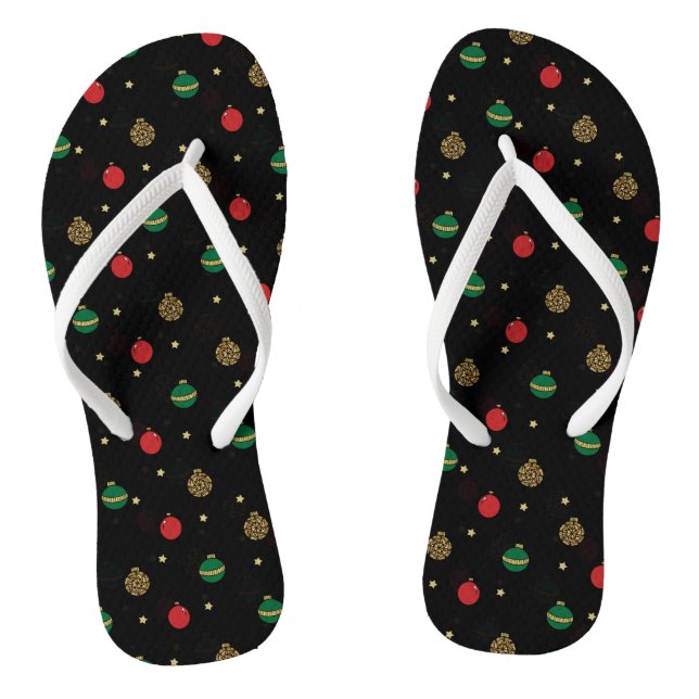 Chanclas Patrón negro de adornos navideños únicos (Plantilla)