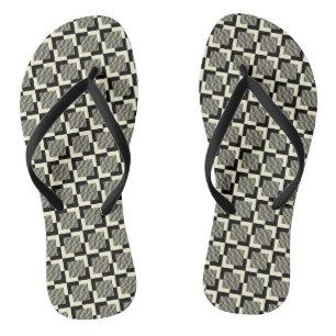 Chanclas Patrón negro y blanco retro