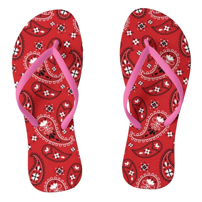 Chanclas Patrón Paisley con fondo rojo-23214 (Plantilla)