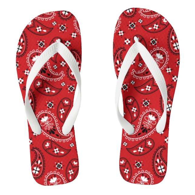 Chanclas Patrón Paisley con fondo rojo-23214 (Plantilla)