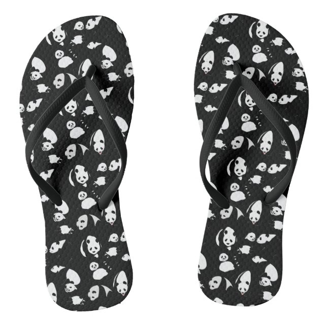 Chanclas Patrón Panda Negro BG (Plantilla)