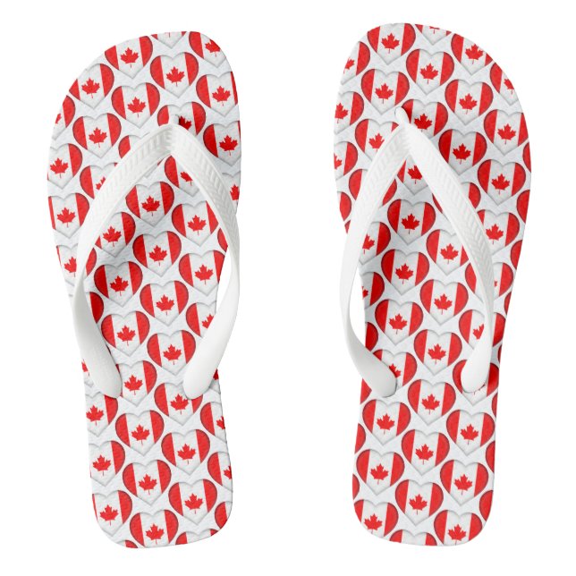 Chanclas Patrón patriótico de bandera cardíaca con bandera  (Plantilla)