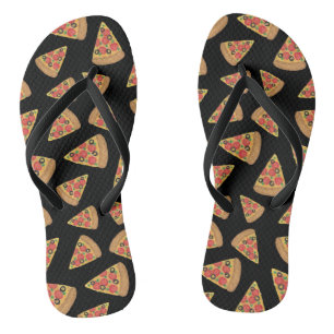 Chanclas Patrón Pizza Flechas de volteo negras