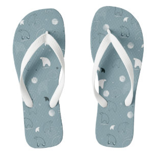Chanclas patrón que muestra un polar lindo