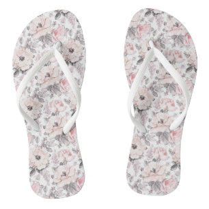 Chanclas Patrón rosa y gris clásico