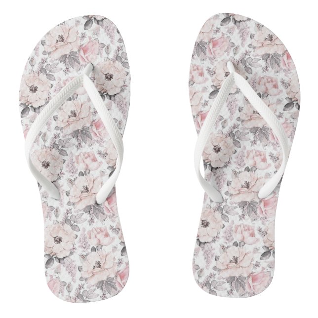 Chanclas Patrón rosa y gris clásico (Plantilla)