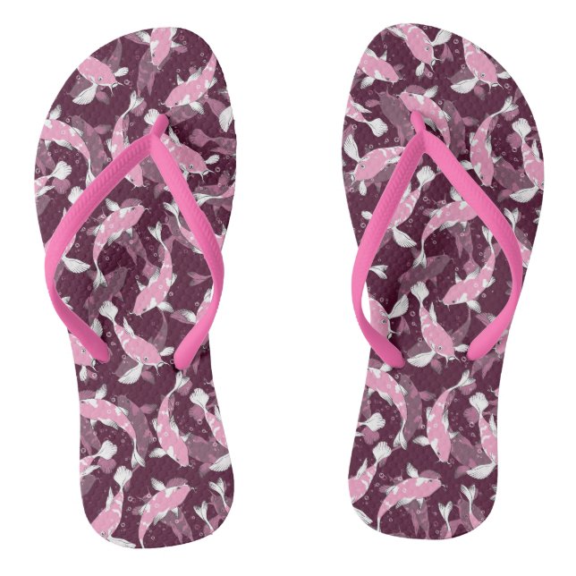 Chanclas Patrón rosa y púrpura - Koi Fish (Plantilla)