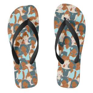 Chanclas Patrón sin fisuras con chicas negros y chicas blan