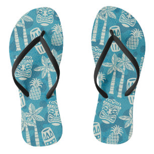 Chanclas Patrón Tiki Retro Moderno de Mitad de Siglo