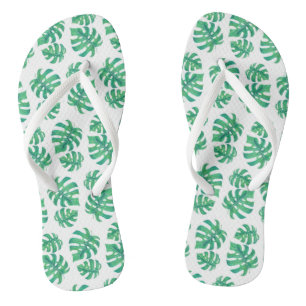 Chanclas Patrón tropical con hojas de monstera
