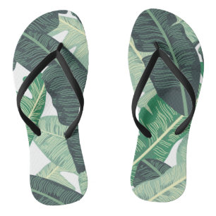 Chanclas Patrón tropical de hojas de plátano