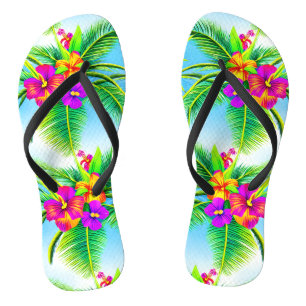 Chanclas Patrón tropical hawaiano sin foco
