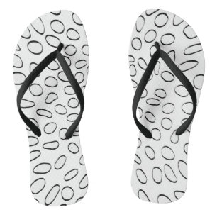 Chanclas Patrón único elegante lindo blanco/negro